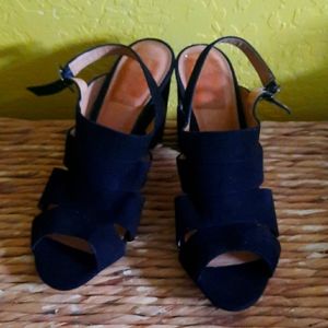 Black Suede Slingback Heels